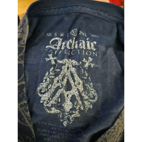 Archaic Affliction Mens Short Sleeve Graphic T-Shirt Size XLarge Biker Casual - Picture 4 of 8